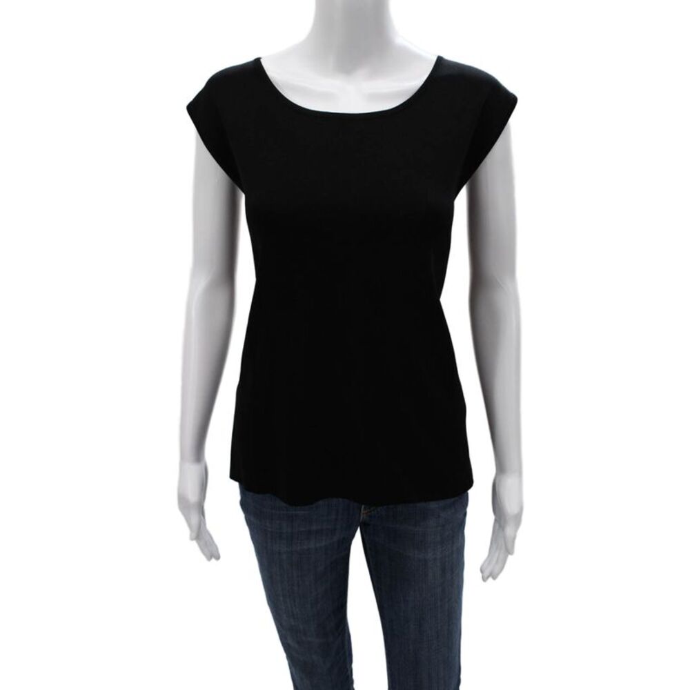 Exclusively Misook Womens Basic Scoop Neck Short Sleeve T Shirt Black Size 2X